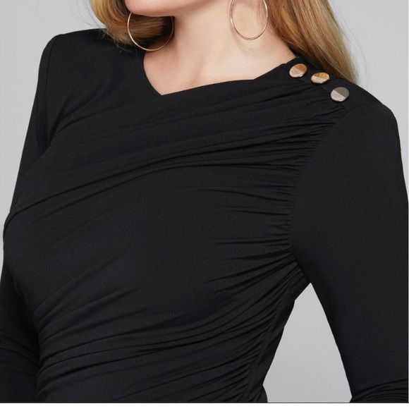 Guess by Marciano ruched mini dress , black , size Sm , EUC - Picture 2 of 9